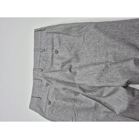 Rota Pantaloni Pants Mens 32x28 Gray Wool Flat Front Cuffed Lined Italy 46